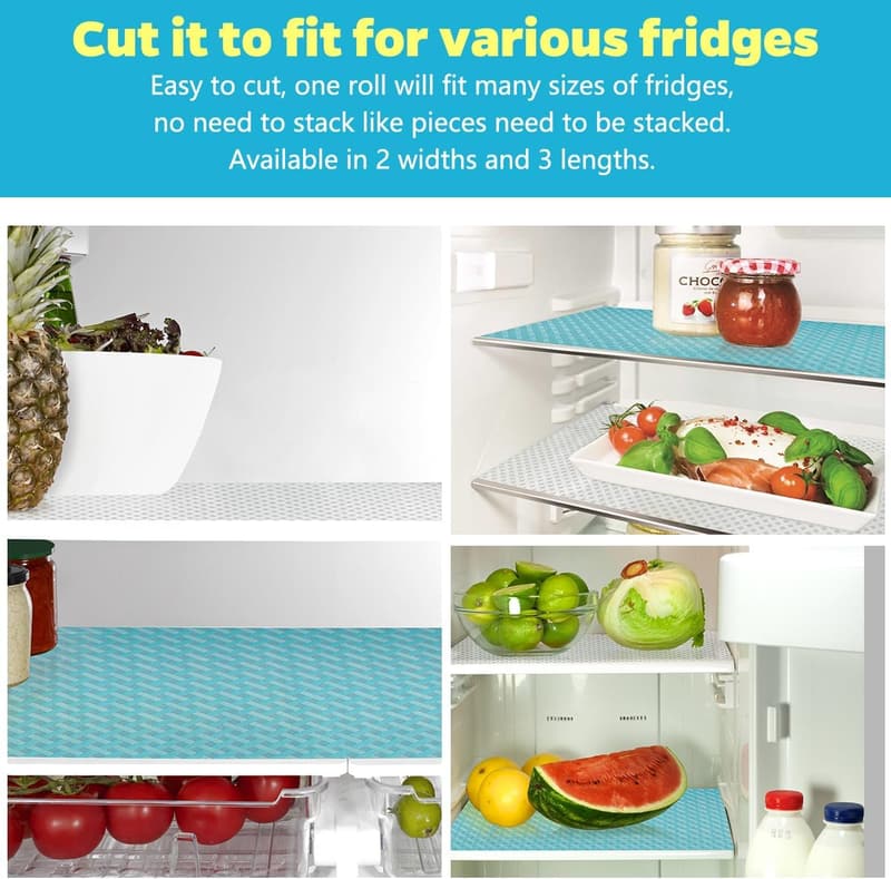 Washable Refrigerator Liners - Easy Clean Shelf Mats (Grid)