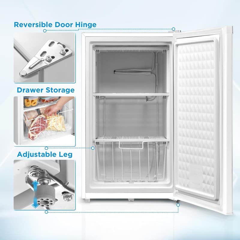 Midea WHS-109FW1 3.0 Cu. Ft. Upright Freezer - White