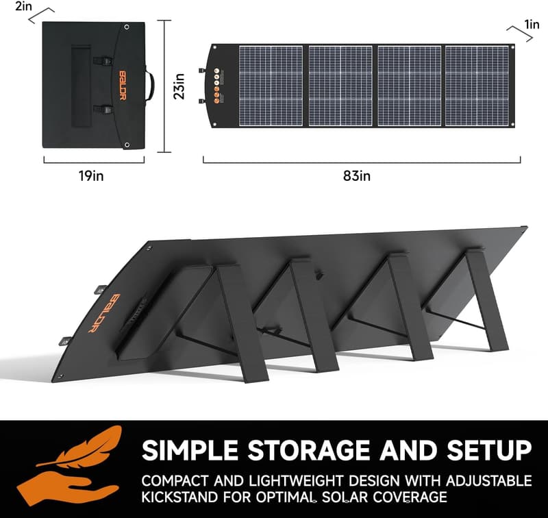 200W Portable Monocrystalline Solar Panel for Camping
