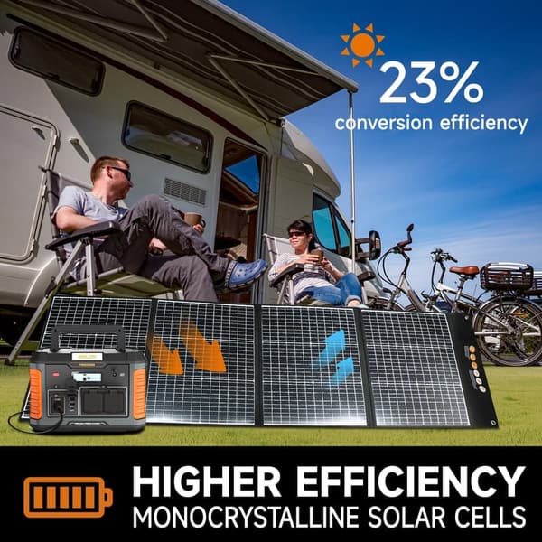200W Portable Monocrystalline Solar Panel for Camping