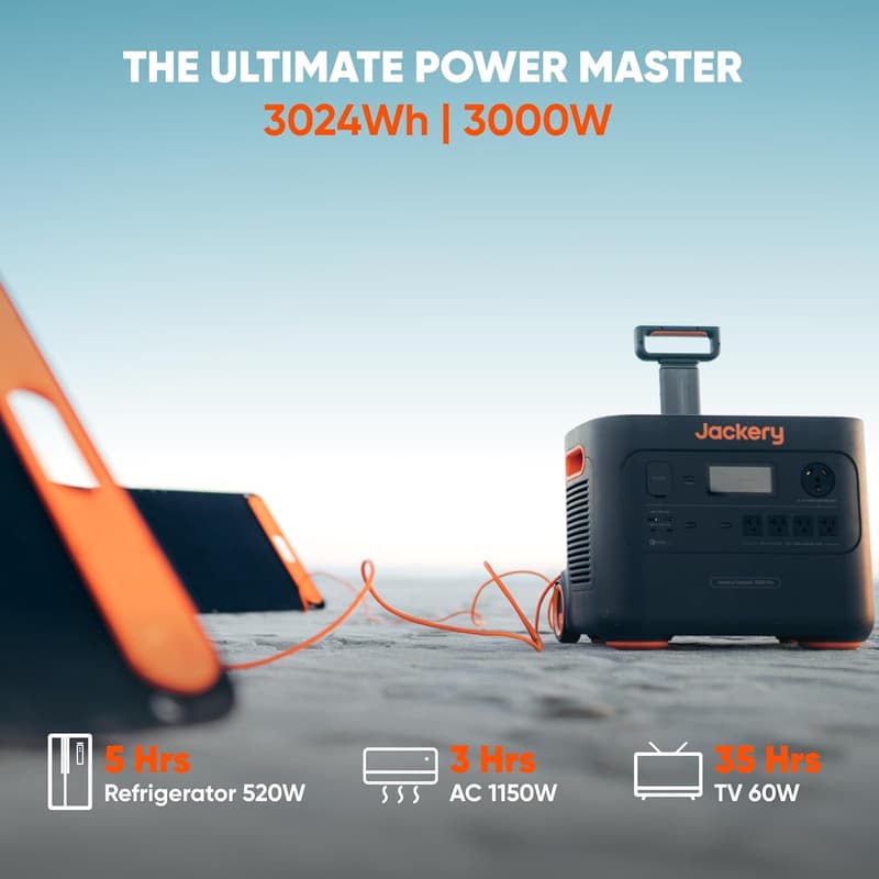 Jackery Solar Generator 3000 PRO – 3024Wh Power Station for RV & Camping