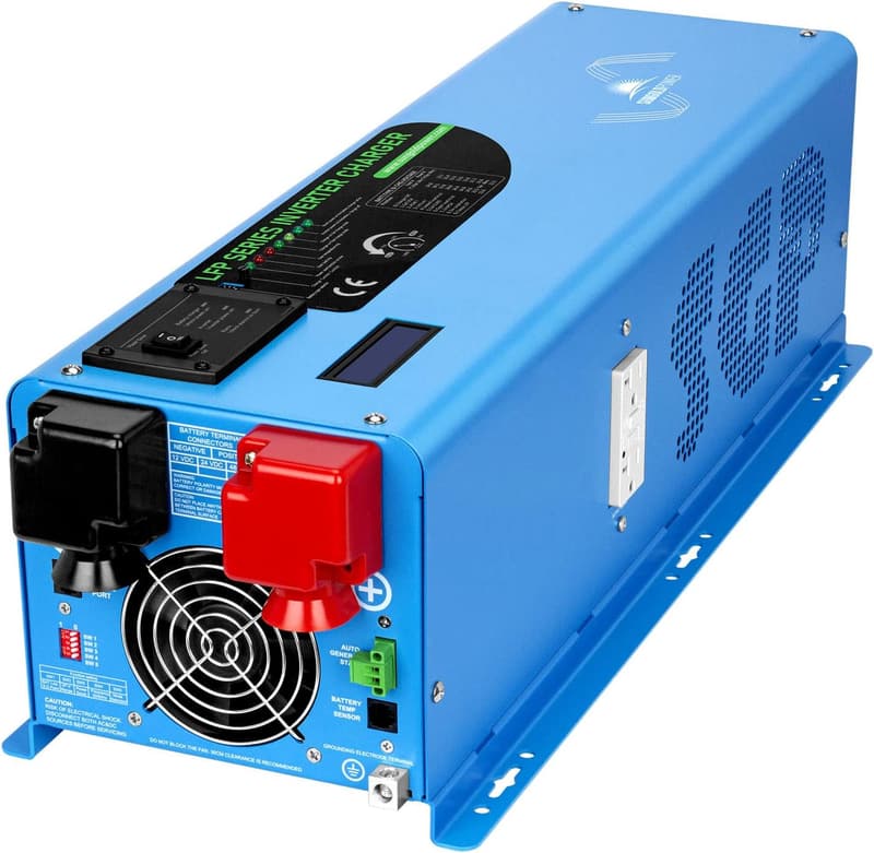12V Pure Sine Wave Inverter Charger with LCD Remote, 12000W Peak