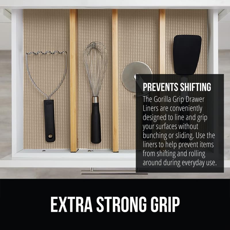 GORILLA GRIP Non-Adhesive Drawer and Shelf Liner – 17.5