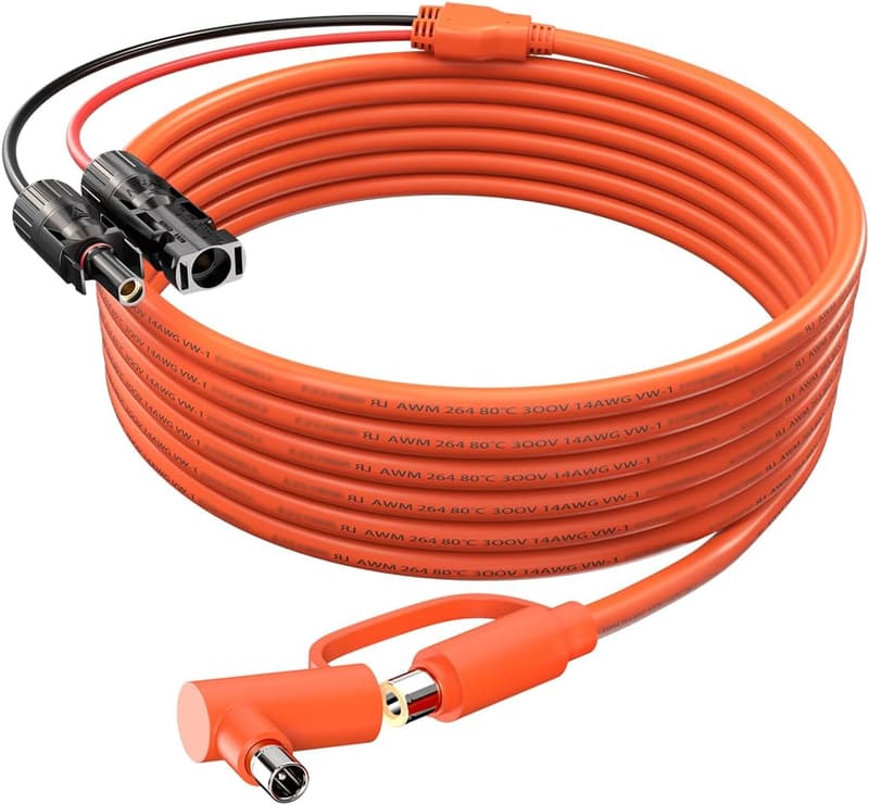 DC 8mm Solar Connector Adapter Cable - 2M for Portable Power Stations