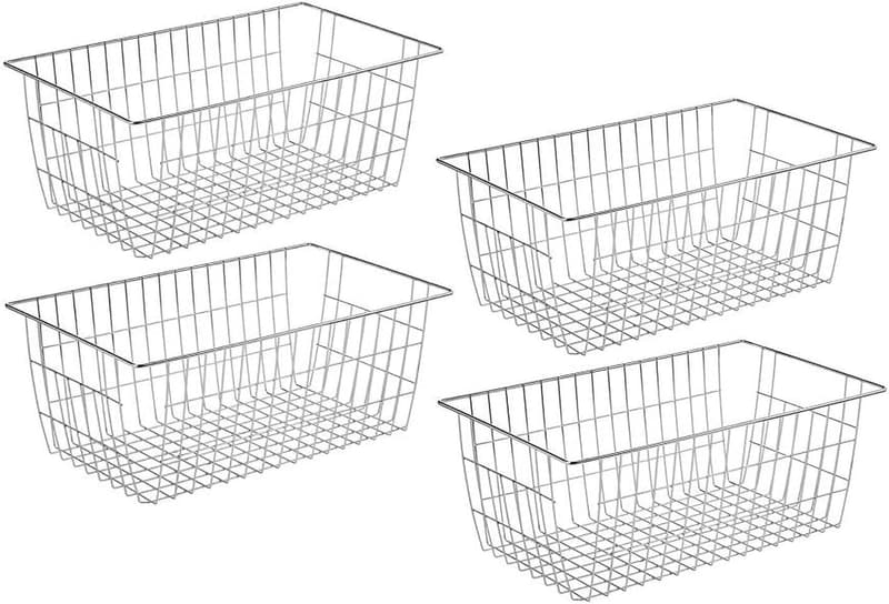 Metal Wire Storage Baskets - 4-Pack Organizer Set for Home