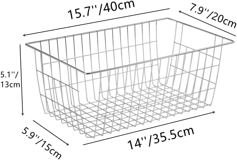 Metal Wire Storage Baskets - 4-Pack Organizer Set for Home