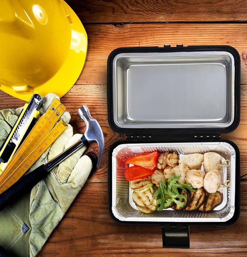 Portable 12V Electric Lunch Box - 1.6 Qt Food Warmer, Black