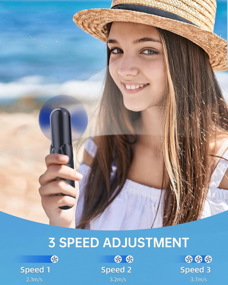 Portable USB Rechargeable Hand Fan with Adjustable Speeds