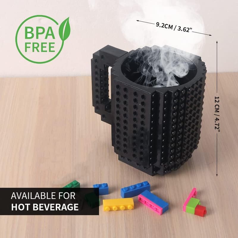 DIY Build-On Brick Coffee Mug - Fun Creative Cup for All Ages
