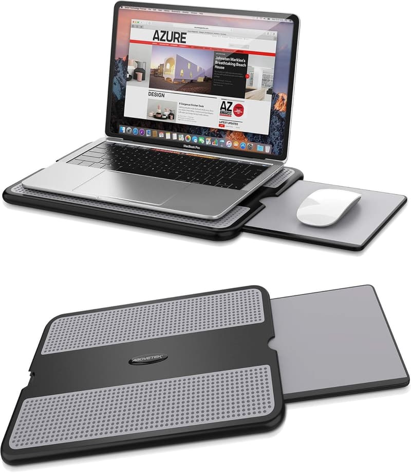 Portable Laptop Lap Desk with Retractable Mouse Pad for Travel