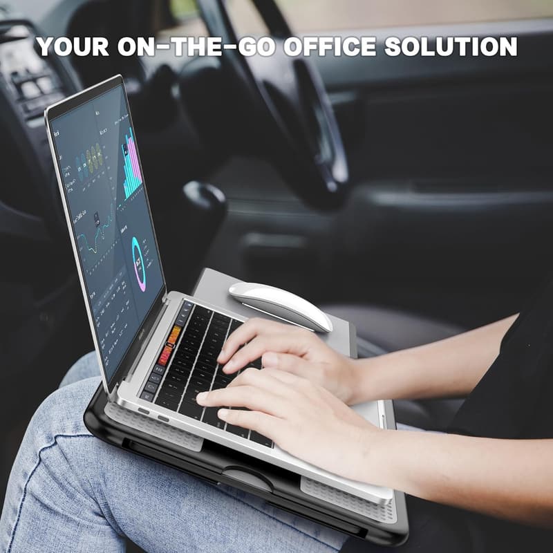 Portable Laptop Lap Desk with Retractable Mouse Pad for Travel