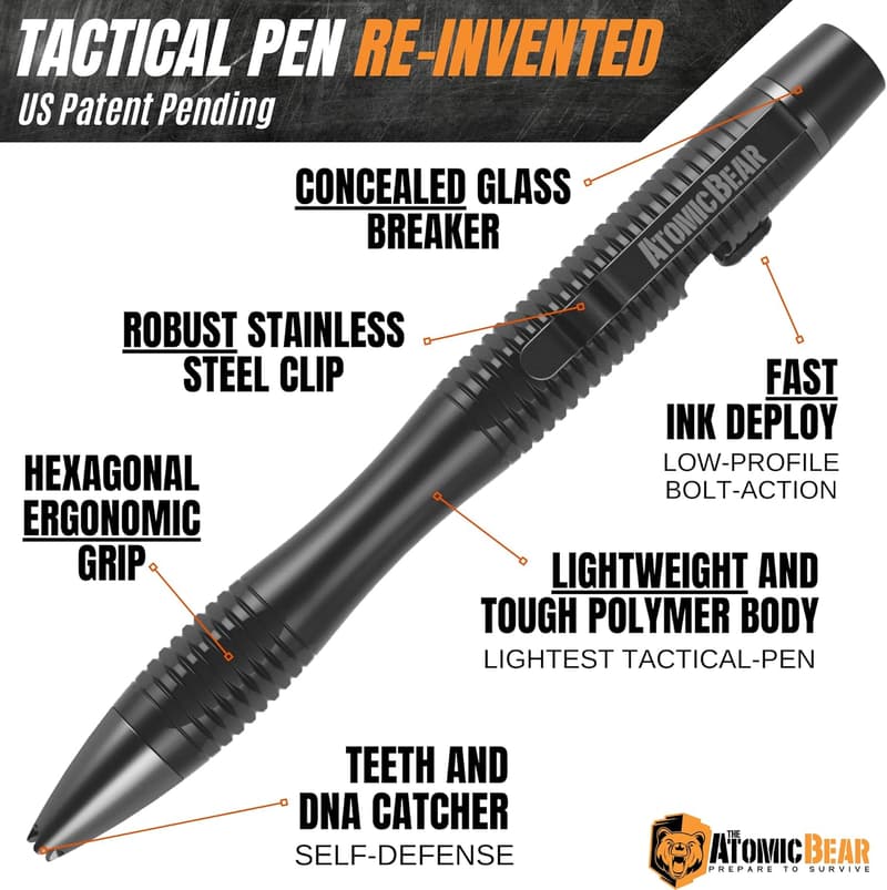 Tactical Self-Defense Pen with Glass Breaker for Men