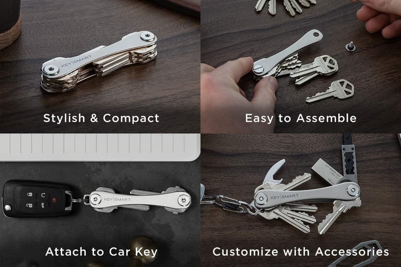 Compact Titanium Key Organizer - Holds Up to 14 Keys