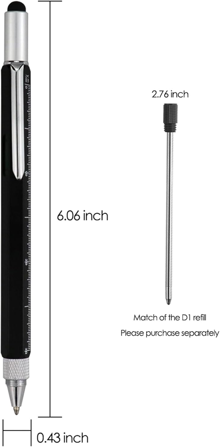 6-in-1 Multi Tech Tool Stylus Pen with Ruler and Screwdriver