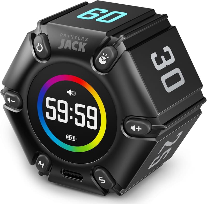 Pomodoro Timer Cube - Adjustable Focus Productivity Tool