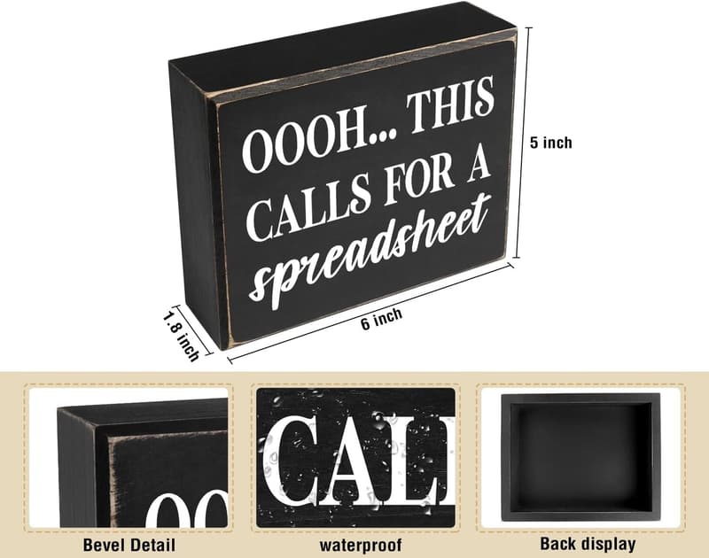 Inspirational Quote Wooden Box for Home Office Decor (5