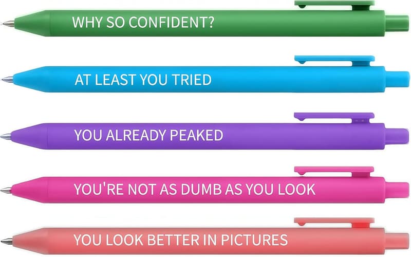 Sassy Compliment Pens Set | Fun Office Prank Gifts