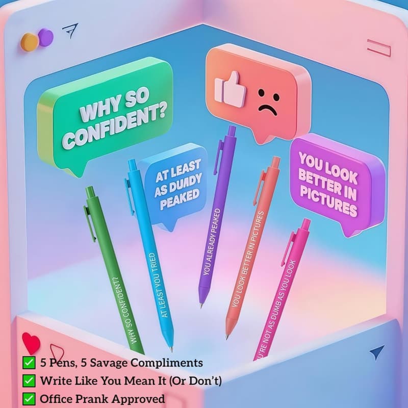 Sassy Compliment Pens Set | Fun Office Prank Gifts