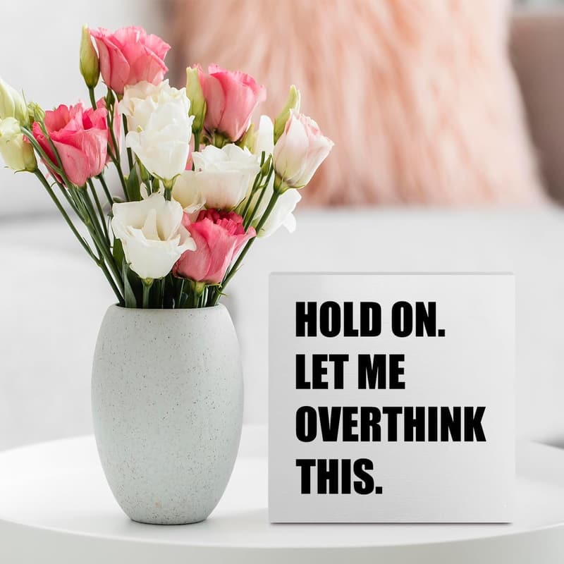 Rustic Wooden Motivational Quote Box Sign for Office Decor