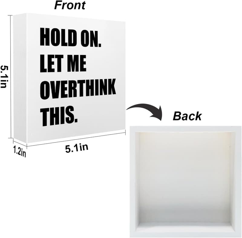 Rustic Wooden Motivational Quote Box Sign for Office Decor