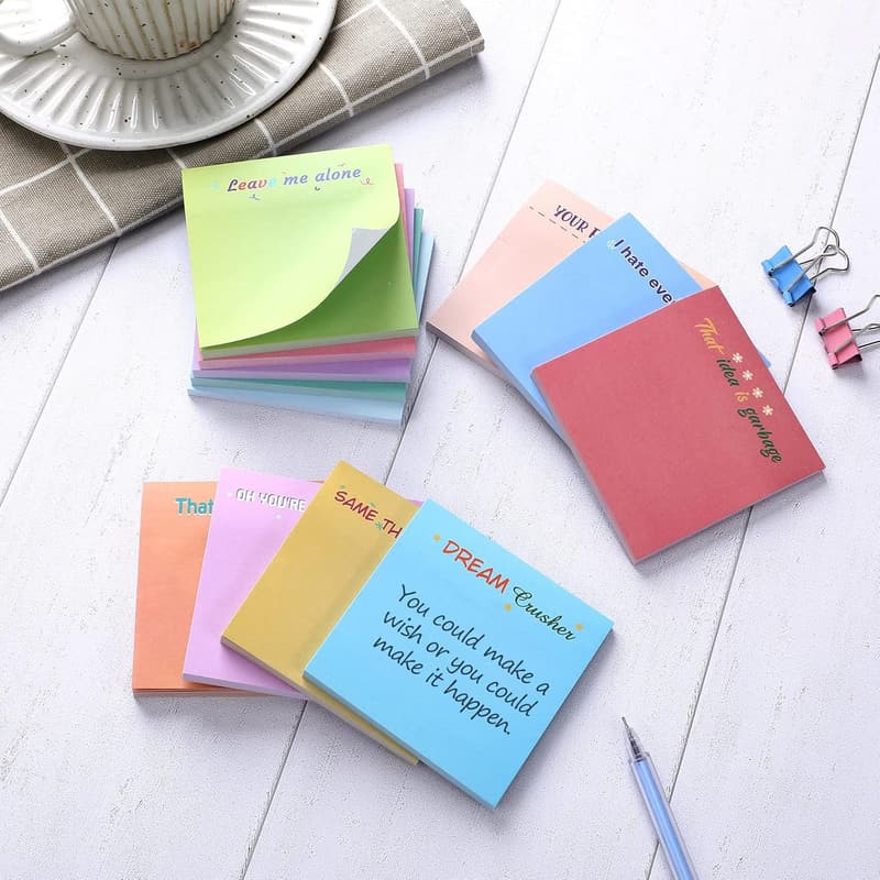 Snarky Sticky Notes Set for Colleagues - 12 Complaining Pads