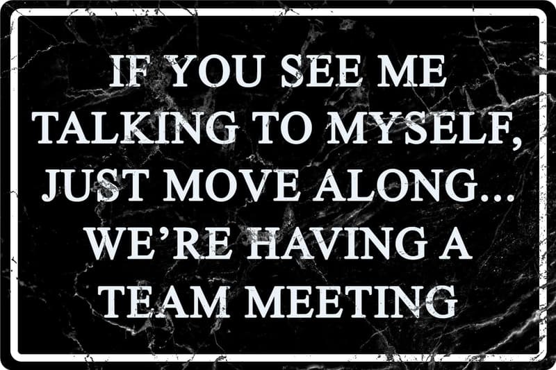 Team Meeting Humor Metal Tin Sign - 12 x 8 Inch Cubicle Decor
