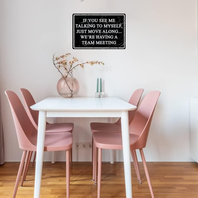 Team Meeting Humor Metal Tin Sign - 12 x 8 Inch Cubicle Decor