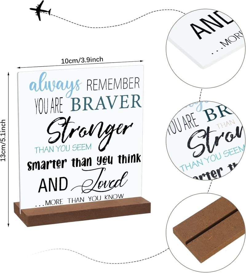 Inspirational Wooden Desk Decor Plaque Set for Women