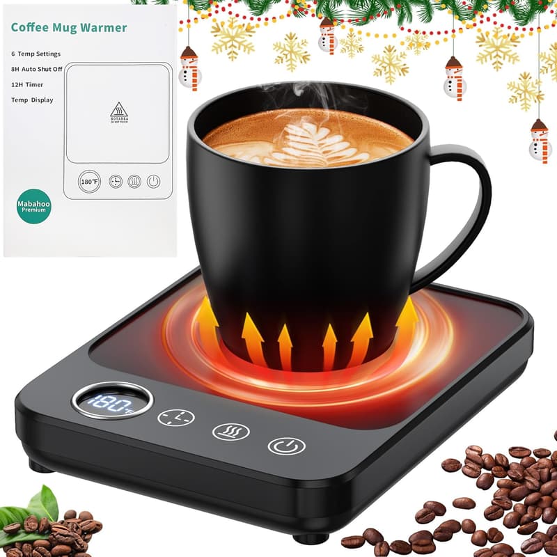 Electric Coffee Mug Warmer with Auto Shut Off & 6 Temp Settings