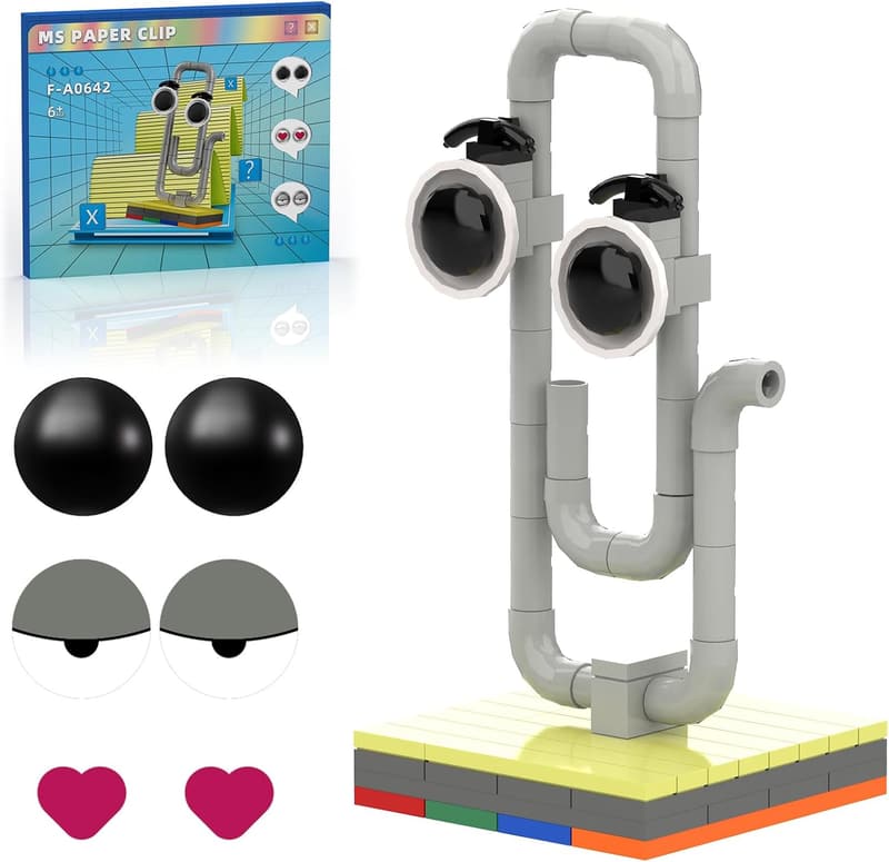 Clippy Building Blocks Set - Vintage Office Toy for Kids & Adults