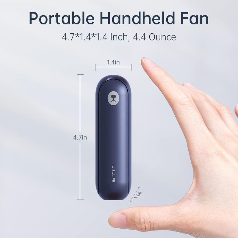 Portable 3-in-1 Handheld Fan with Rechargeable Battery - Blue