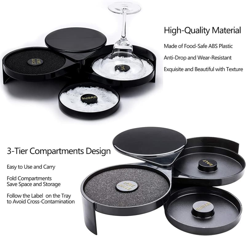 Margarita Glass Rimmer Set with Cocktail Recipe Card - Black