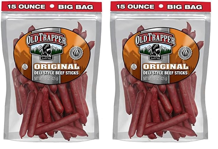 Old Trapper Deli-Style Beef Sticks - 15 oz, High Protein Snack