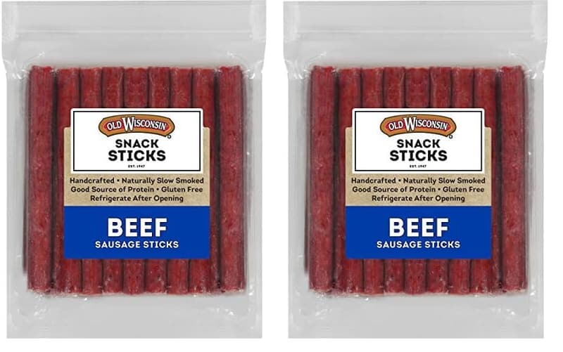 High-Protein Keto Beef Snack Sticks, Naturally Smoked, 26 oz (2-Pack)