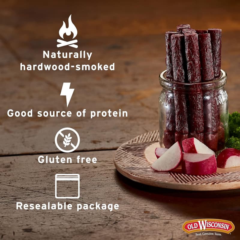 High-Protein Keto Beef Snack Sticks, Naturally Smoked, 26 oz (2-Pack)