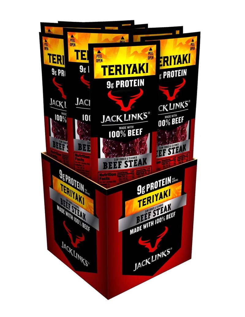 Teriyaki Beef Jerky Snacks - 9g Protein, Keto-Friendly (12 Ct)