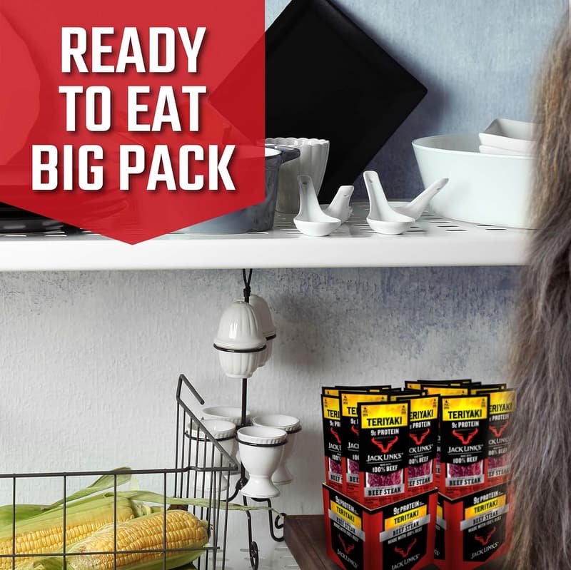 Teriyaki Beef Jerky Snacks - 9g Protein, Keto-Friendly (12 Ct)