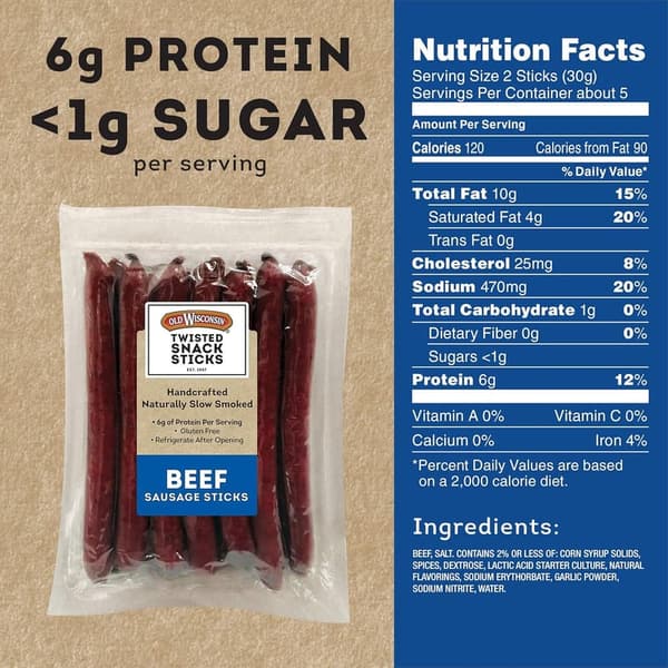 Beef Deli Sticks - 5 oz (Pack of 2)