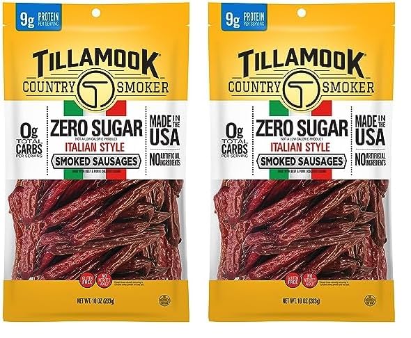 Keto-Friendly Italian Smoked Sausages, 10 oz (Pack of 2)