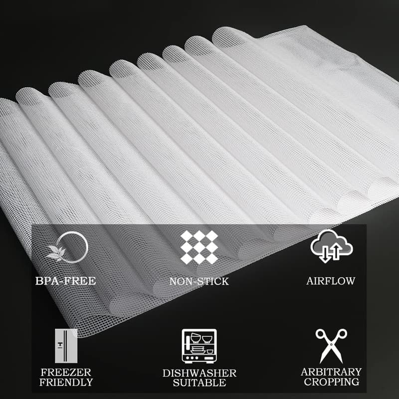 Mesh Silicone Dehydrator Sheets - 10x10 in | Set of 10