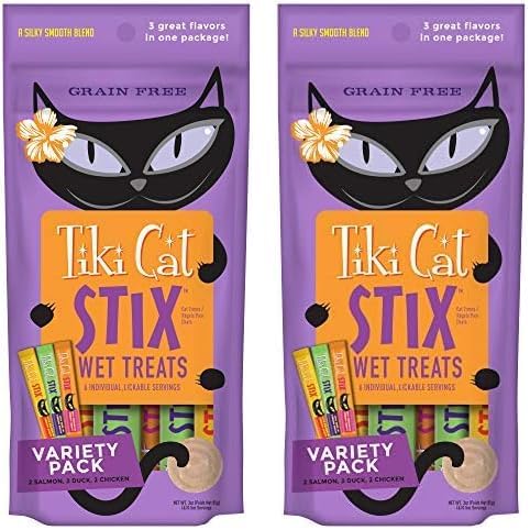 Grain-Free Tiki Cat Stix Wet Treats Variety Pack for Cats