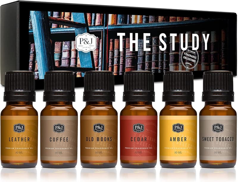 Fragrance Oil Study Set - Leather, Coffee, Cedar & Amber Scents