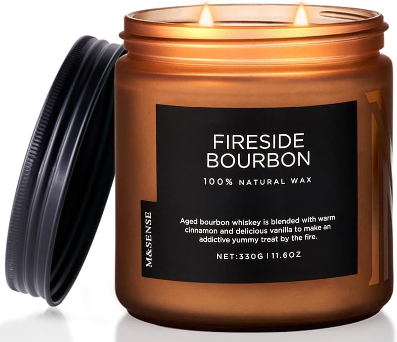Fireside Bourbon Soy Wax Candle - 11.6oz, 70 Hours Burn Time