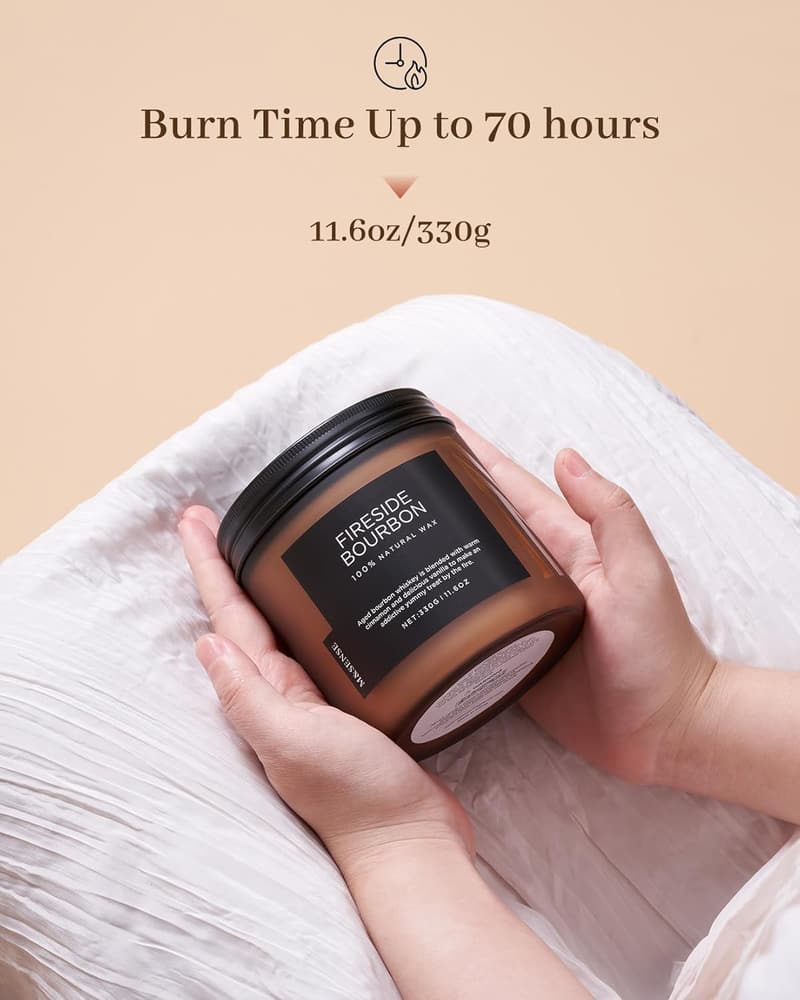 Fireside Bourbon Soy Wax Candle - 11.6oz, 70 Hours Burn Time