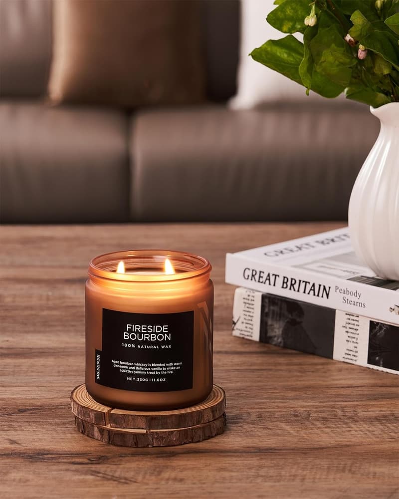 Fireside Bourbon Soy Wax Candle - 11.6oz, 70 Hours Burn Time