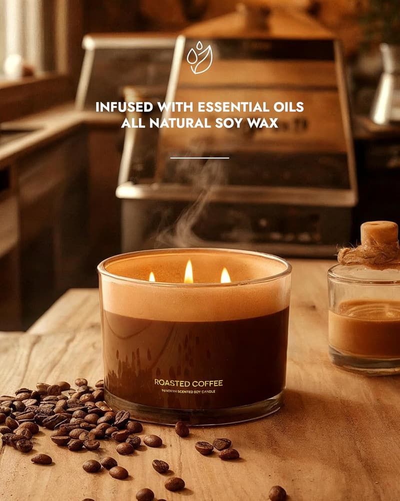 Large 3-Wick Soy Candle | 100% Natürlich | Housewarming Gift