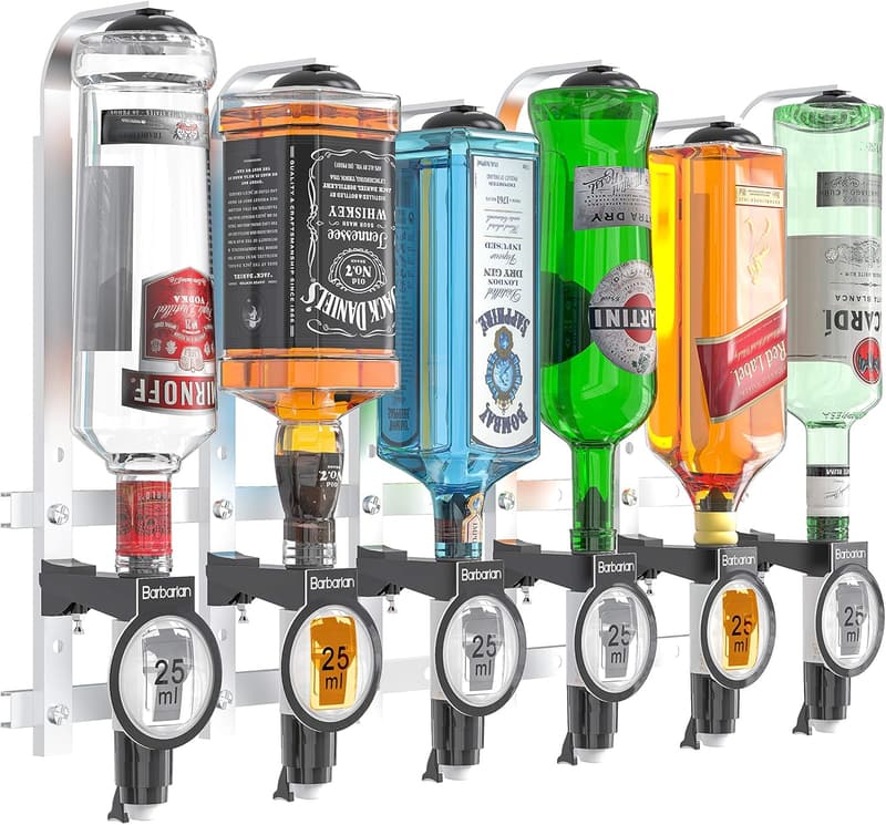 Wall-Mounted Liquor Dispenser for Home Bar - 3/4/6 Bottle