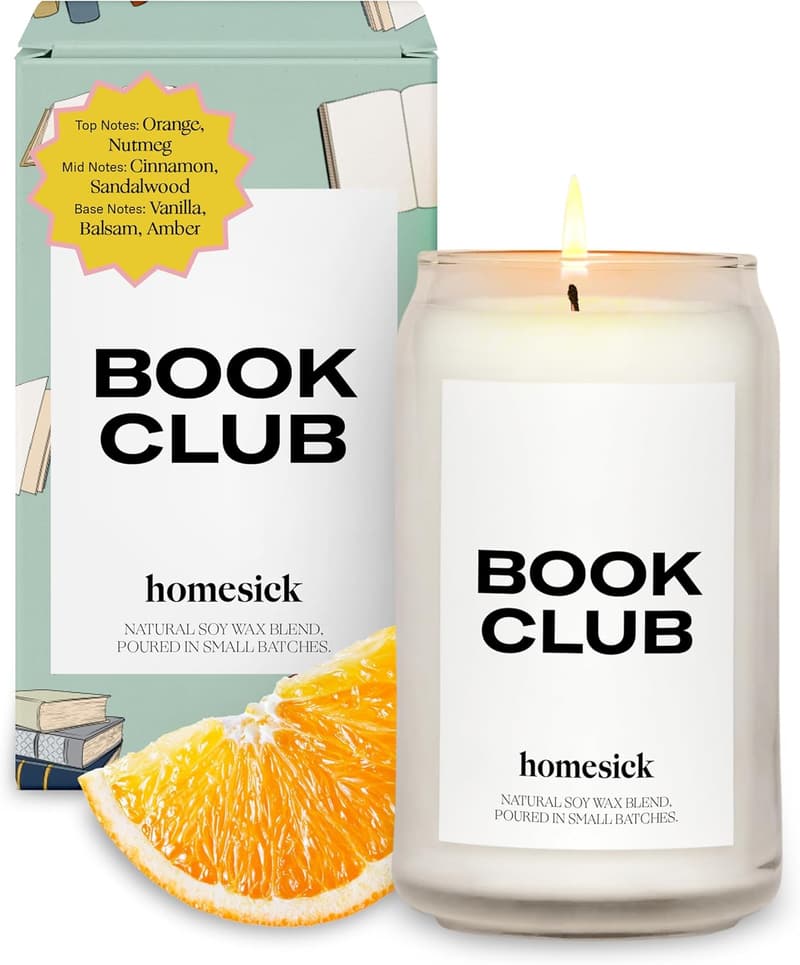Book Club Scented Soy Candle - Warm Nutmeg & Amber Notes