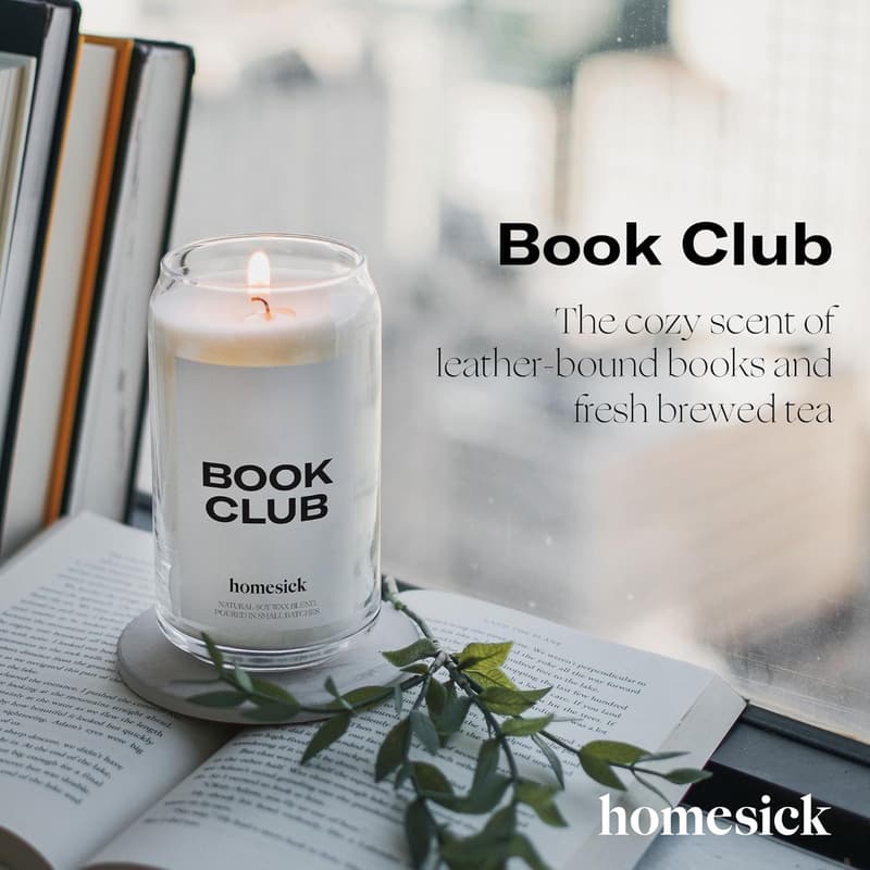 Book Club Scented Soy Candle - Warm Nutmeg & Amber Notes