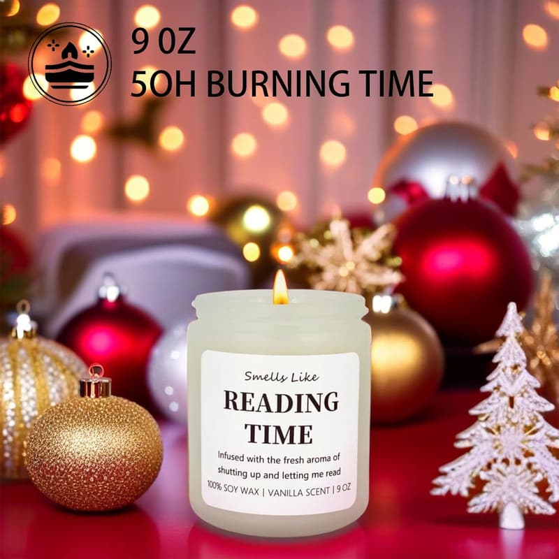 Reading Candle for Book Lovers - Cute Gift for Readers